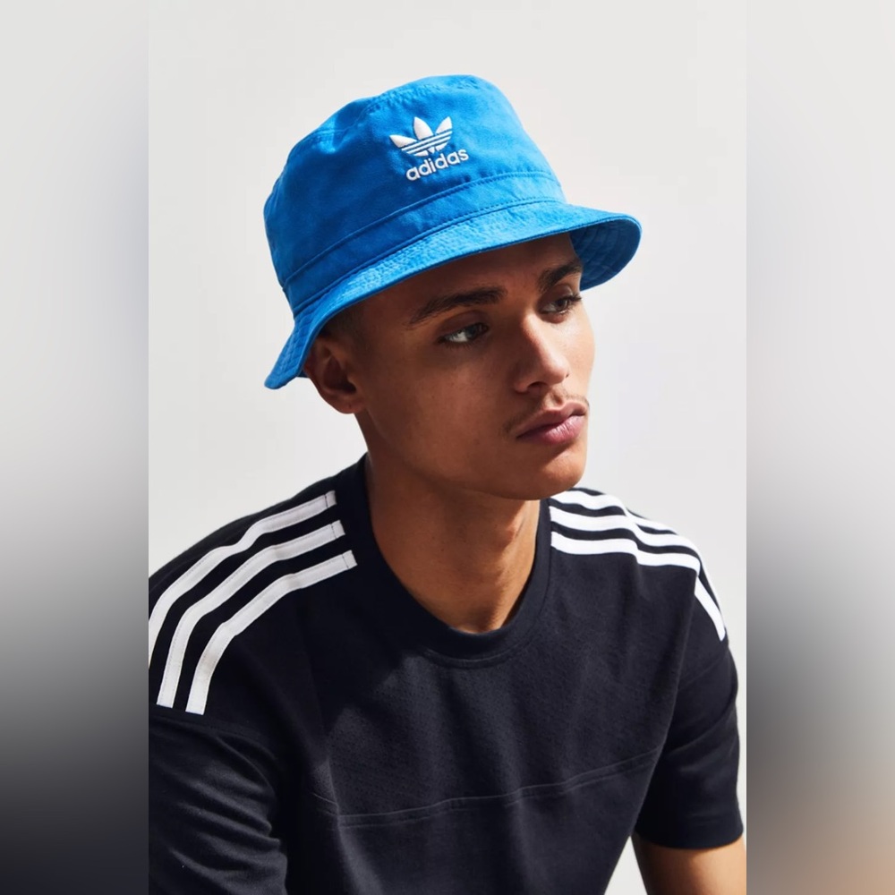 Adidas Ocean Blue White Bucket Hat One Size Fits Most